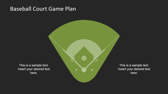 Flat Baseball Court Clipart with Placeholders