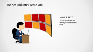 Mike Clipart with Finance Desk with Monitors Trading Markets