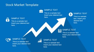 Big PowerPoint Icon Arrow and Six Small Icons featuring Finance
