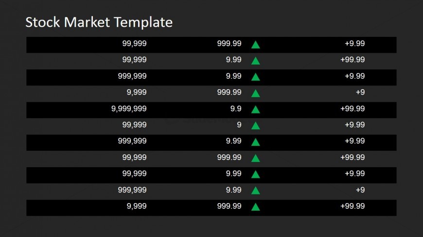 Black and Grey PowerPoint Table