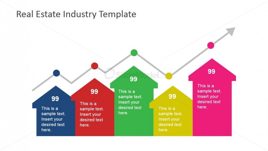 Real Estate Infographics - Houses with Line Graph