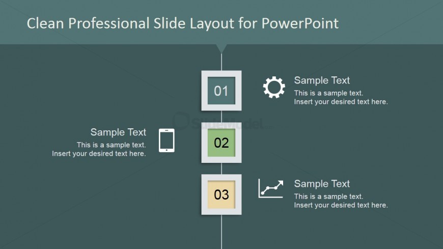 Clean Professional Slide Design Steps 1 to 3 - SlideModel