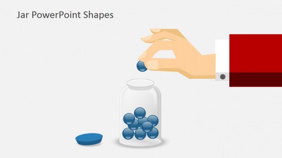 Flat Hand Dropping a Ball into a Jar
