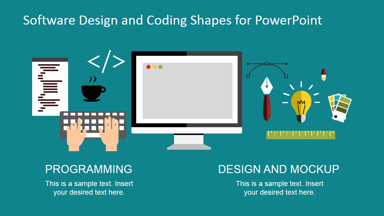  Software  Design  and Coding Shapes for PowerPoint SlideModel