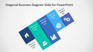 Diagonal Steps Diagram with PowerPoint Clipart