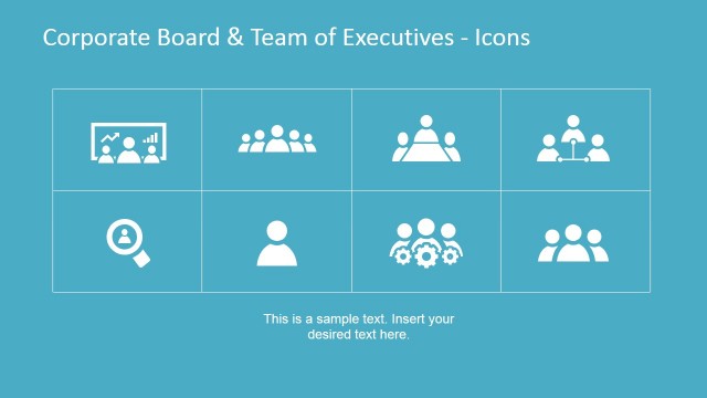 Corporate Board and Team of Executives Icons for PowerPoint