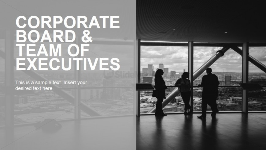 Executives with Night Skyline View