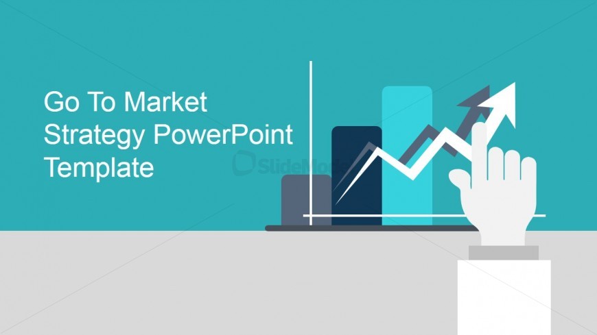 Bar Graph with Arrow Clipart for PowerPoint
