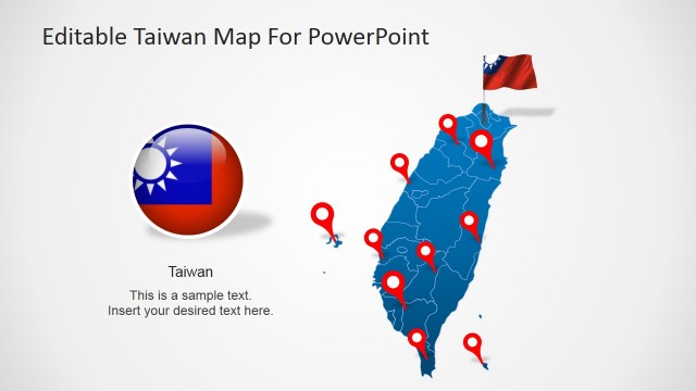 Taiwan Editable PowerPoint Map