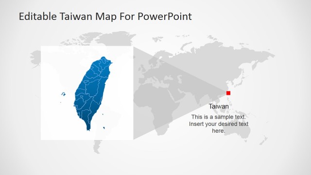 Taiwan on the World Map Clipart