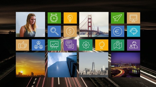 Images and Icons with Highway Backdrop