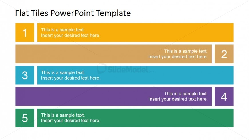 Numbered Multi-Coloured Text Placeholders Tiles
