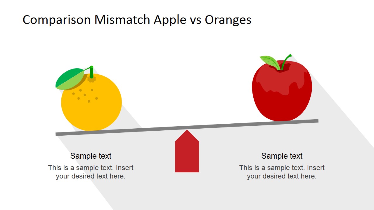 Flat Orange And Apple Comparison Scene For Powerpoint Slidemodel