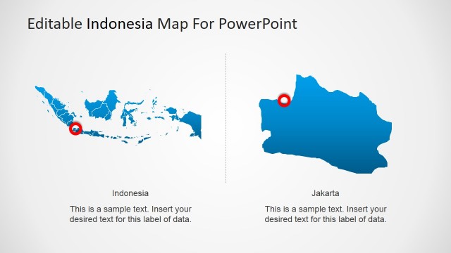 Indonesia City and State Marked for PowerPoint