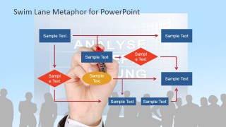 Flow Chart with Audience Background PowerPoint Slide