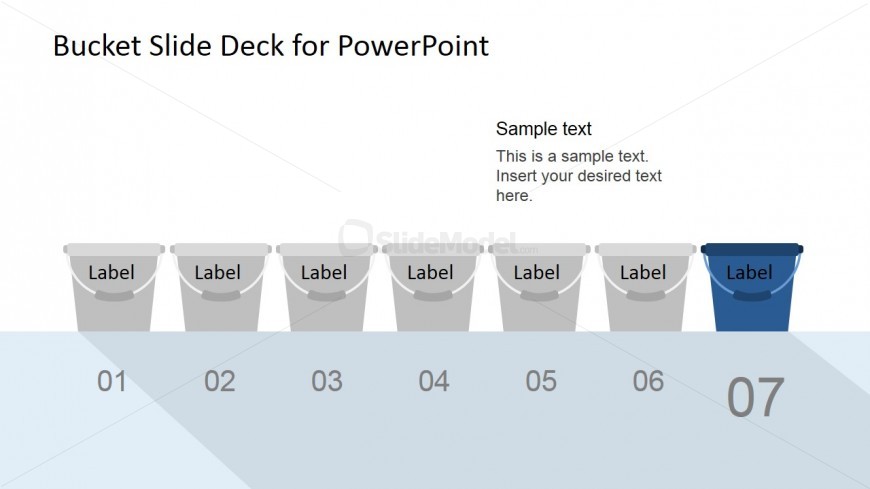 Flat Navy Blue Bucket A/B Test PowerPoint Model