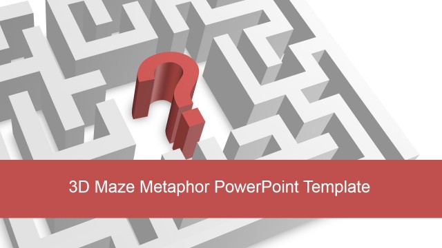 3D Maze Metaphor PowerPoint Template