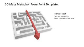 3D Maze Crossed with Vertical Arrow