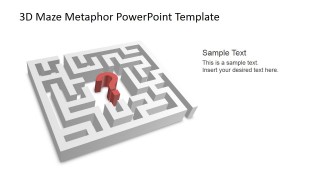 PowerPoint 3D Maze Birds Eye Perspective with Question Mark Center.