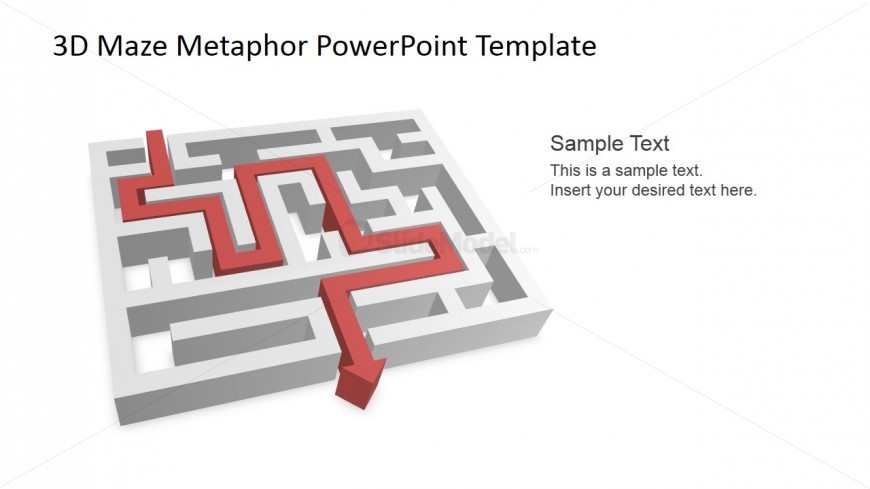 Red Path Arrow Successful Maze Path