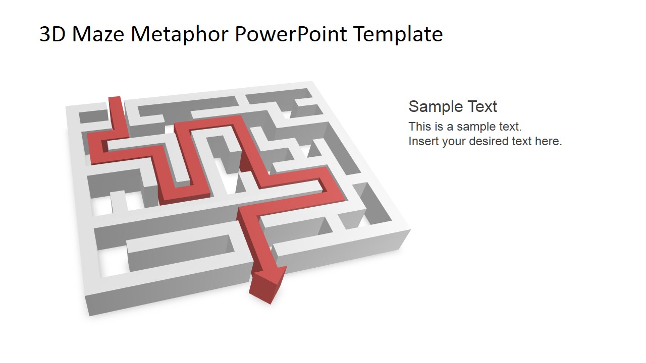 3D Maze Metaphor PowerPoint Template SlideModel