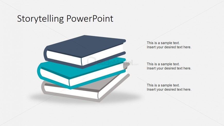 PowerPoint Books Shapes in 3D Material Flat Design