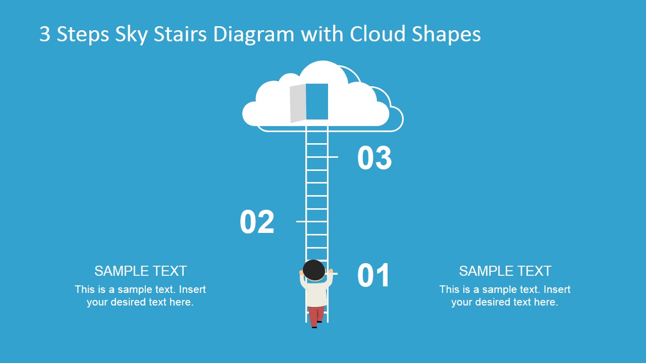Cloud shapes for PowerPoint presentations with Stairs