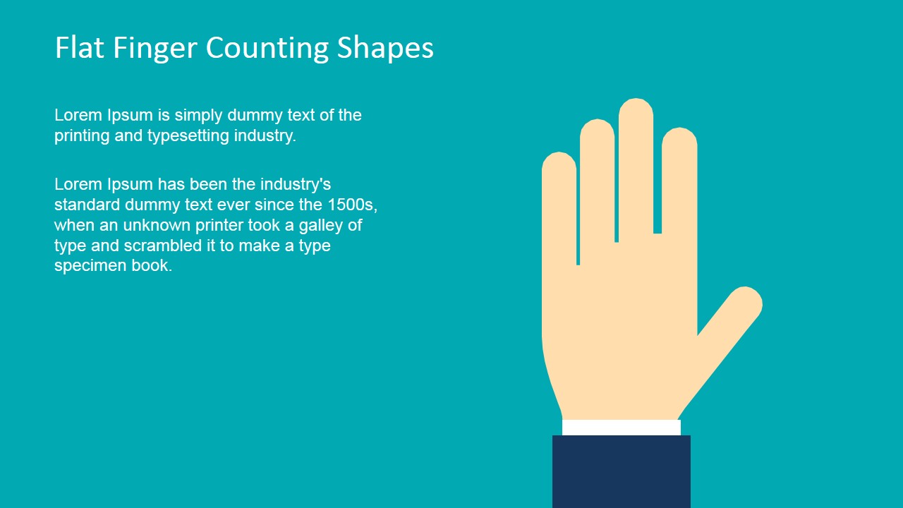 Finger Shape for PowerPoint Counting Five