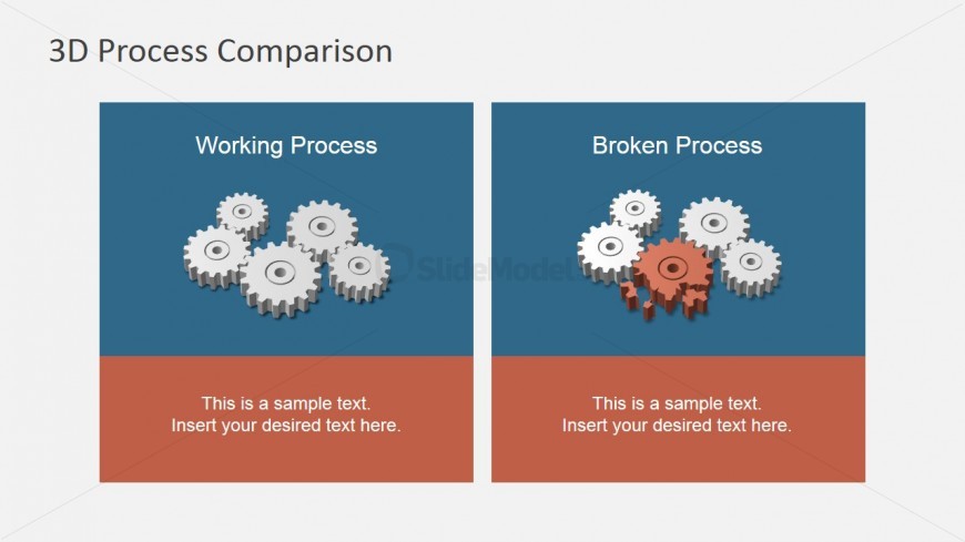 Contrast - Intact vs. Broken Gears 3D Infographics