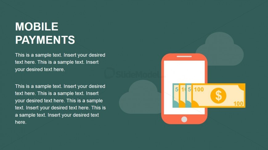 Flat Mobile Payments PowerPoint Slides