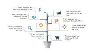 Icons in Colored Tree Infographic with Placeholders