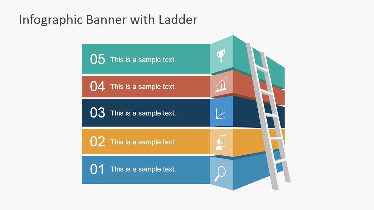 Infographic Banner  Template  with Ladder for PowerPoint  