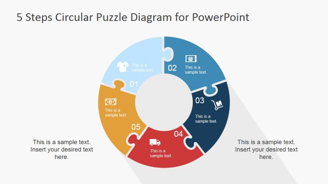 5 Jigsaw Puzzle Pieces Ring Diagram for PowerPoint