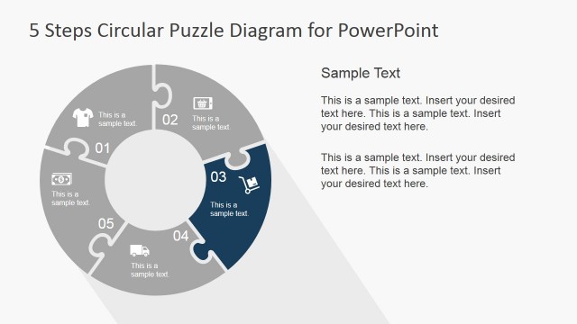 Circular Puzzle Diagram for PowerPoint Third Step