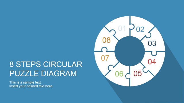 8 Step Circular Puzzle Diagram Template for PowerPoint