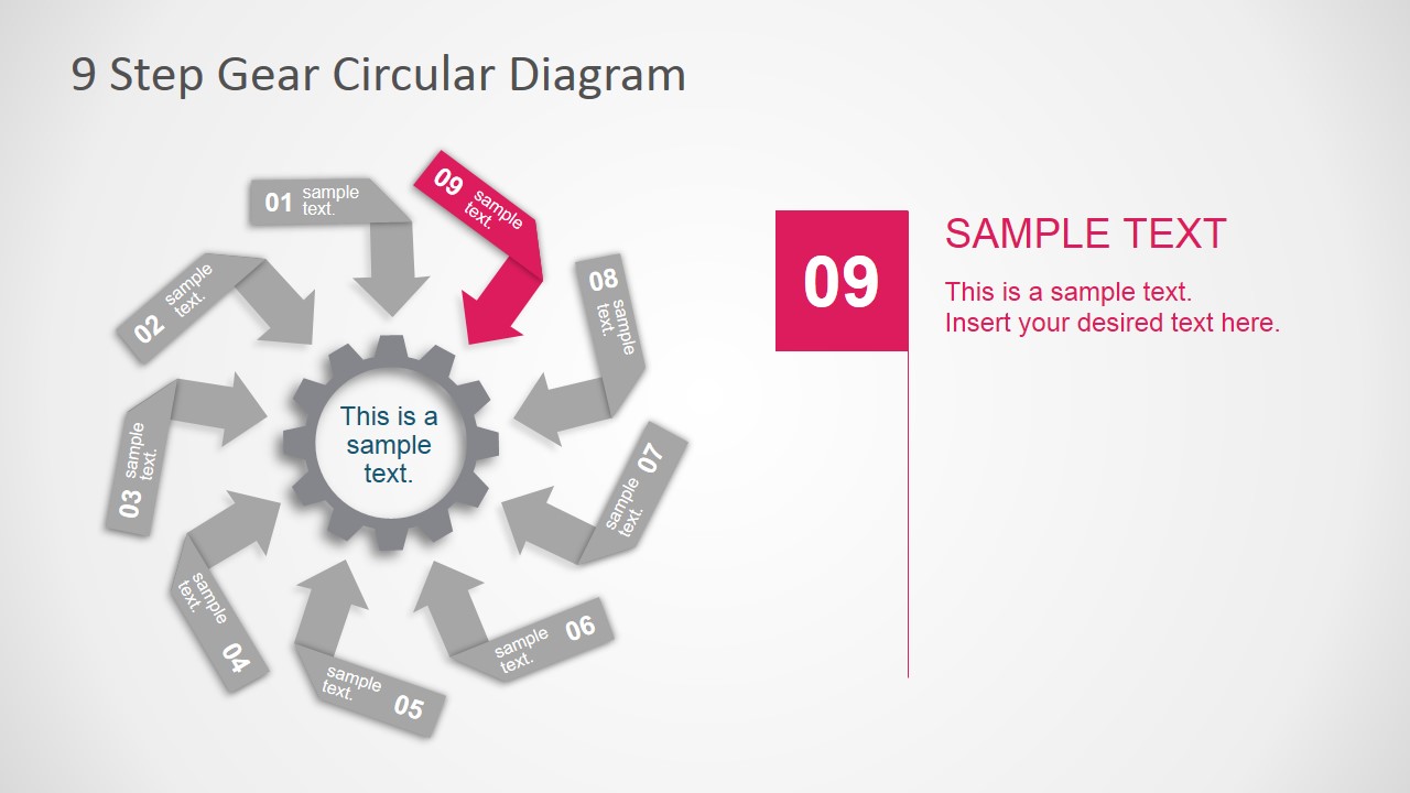 PowerPoint Circular Diagram of 9 Steps