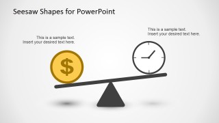 Money and Time Concept Balancing on Seesaw for PowerPoint