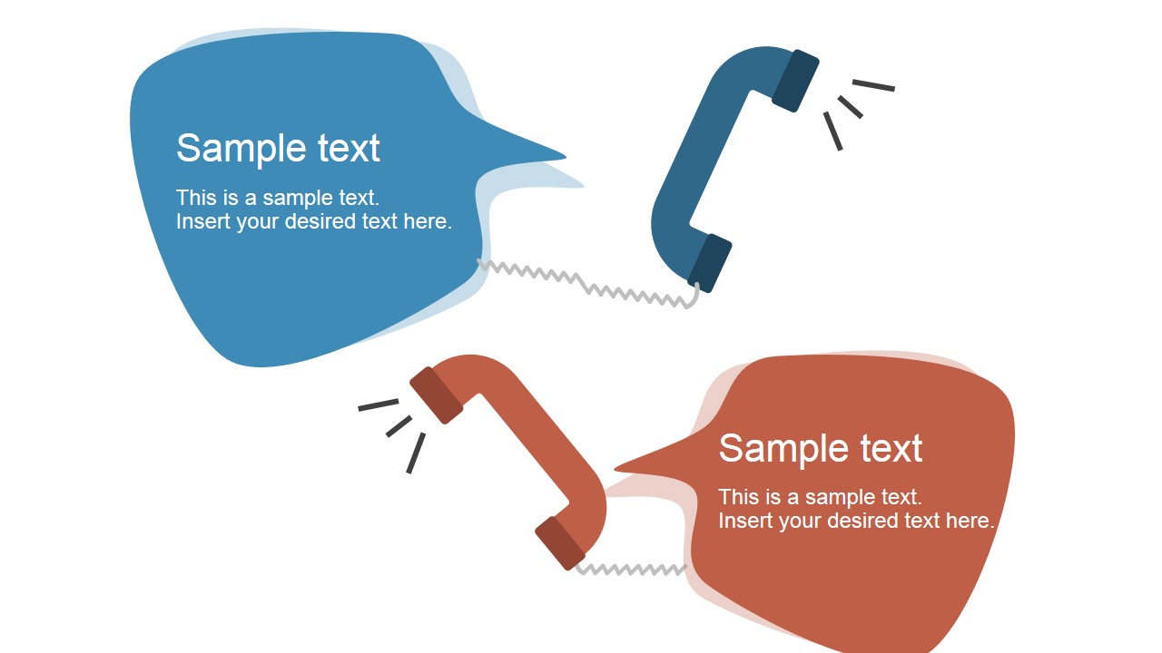 Opposite Handsets PowerPoint Template for Conflict ...