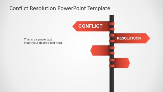 Two Opposing Paths Traffic Sign PowerPoint Shape
