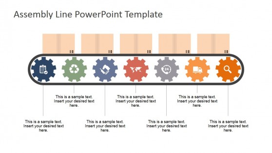 Gears and Icons Shapes for PowerPoint in Assembly Line