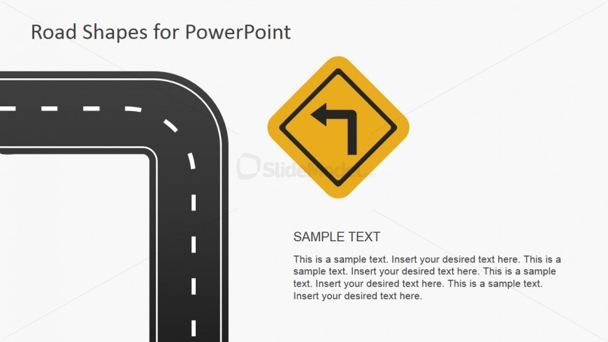 Turn Left Road Sign for PowerPoint