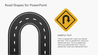 U-Shaped Curve Road Illustration for PowerPoint