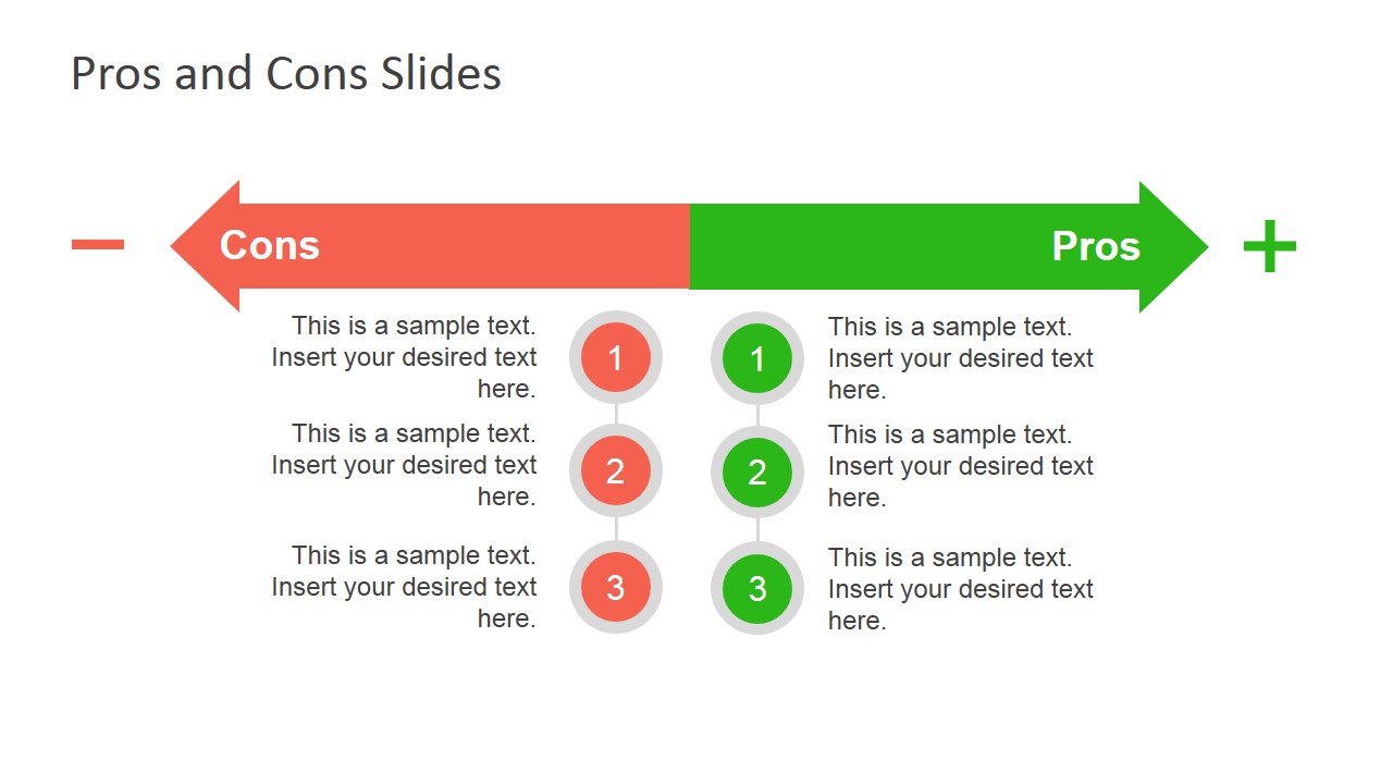 Pros And Cons Slide Diagrams For Powerpoint Slidemodel