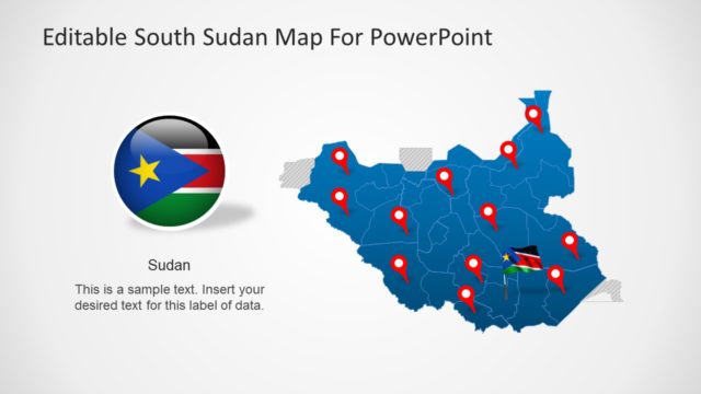 Editable South Sudan Map for PowerPoint