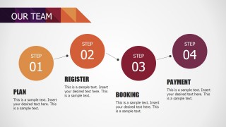 PowerPoint Four Steps Process Diagram for Our Team