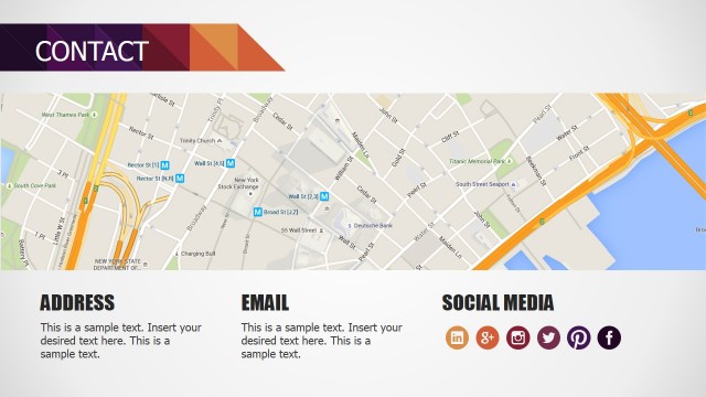 Small Business Contact Us Section PowerPoint Template
