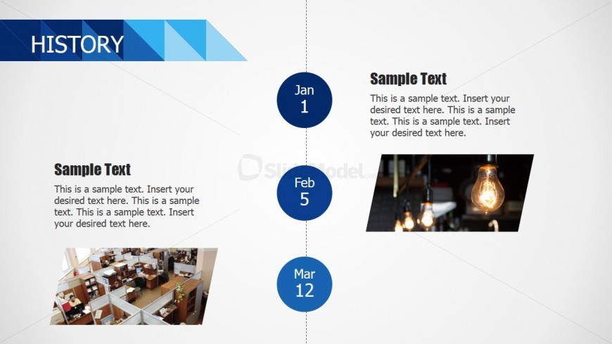 PPT Vertical Timeline History Design
