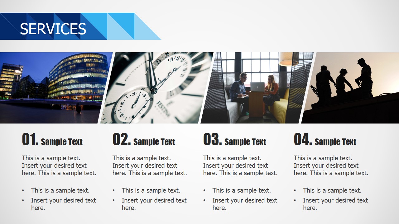 PowerPoint Template Blue Business Theme Services