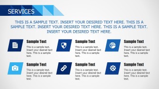 PPT Design Six Icons Table for Services