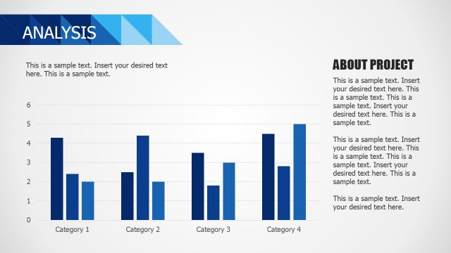 Blue Business Flat Column Charts for PowerPoint